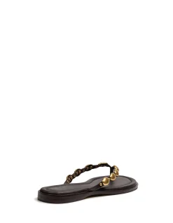 Ediva Espresso Leather Thong