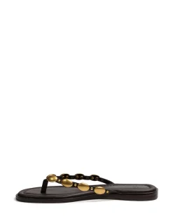 Ediva Espresso Leather Thong