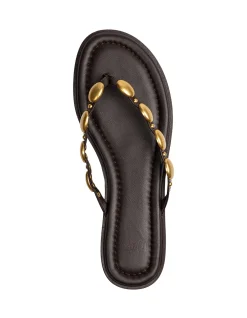 Ediva Espresso Leather Thong