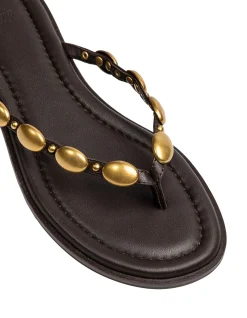 Ediva Espresso Leather Thong