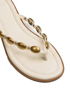 Ediva Vintage Ivory Leather Thong