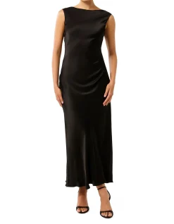 EILEEN OPEN BACK SATIN MAXI DRESS
