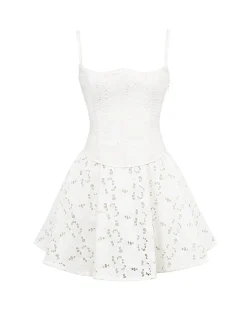 Elara Broderie Anglais Mini Dress