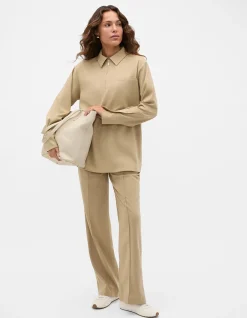 ELASTICATED TIE FRONT PANT