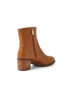 Elate Soft Leather Block Heel Ankle Boots