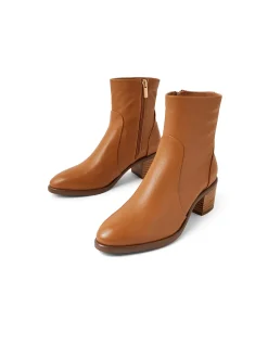 Elate Soft Leather Block Heel Ankle Boots