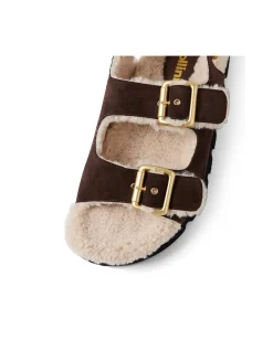 Elidie Faux Fur Lined Triple Strap Sandals