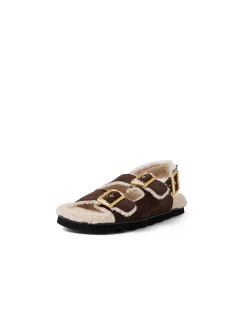 Elidie Faux Fur Lined Triple Strap Sandals