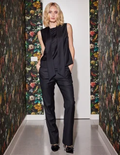 ELIZABETH TROUSER IN BLACK T/W WOOL