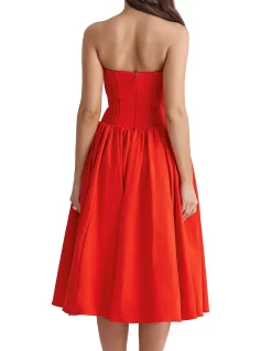 ELIZABETH STRAPLESS MIDI DRESS
