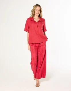 Ella Linen Collared Top