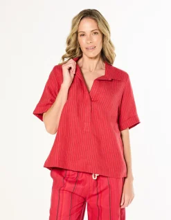 Ella Linen Collared Top
