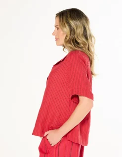 Ella Linen Collared Top