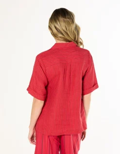 Ella Linen Collared Top