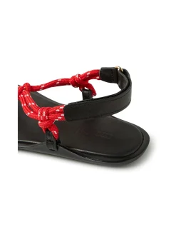 Ellemere Red Rope Leather Flat Sandals