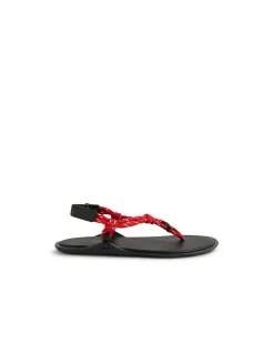 Ellemere Red Rope Leather Flat Sandals