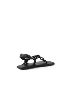 ELLEMERE Rope Strap Leather Sandals