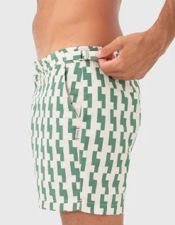 Elm Rock Mens Green Swim Shorts