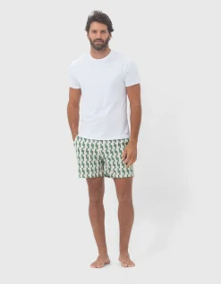 Elm Rock Mens Green Swim Shorts