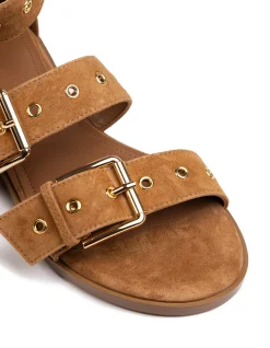 ELYSSA Burnt Almond Suede Leather Sandal
