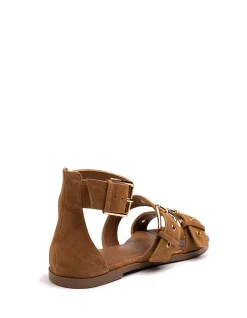 ELYSSA Burnt Almond Suede Leather Sandal