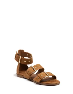 ELYSSA Burnt Almond Suede Leather Sandal