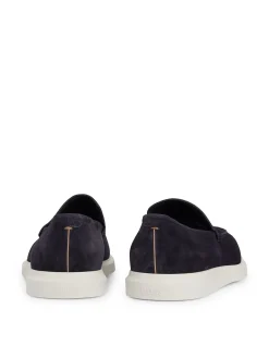 Embossed-Logo Suede Loafers