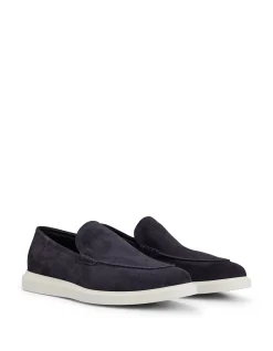 Embossed-Logo Suede Loafers
