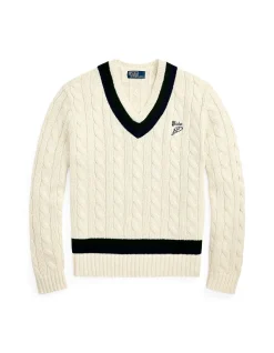 Embroidered Cotton-Blend Cricket Sweater