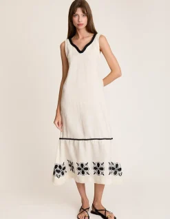 Embroidered Hem Dress