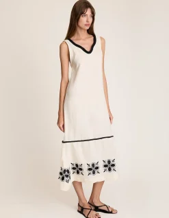 Embroidered Hem Dress