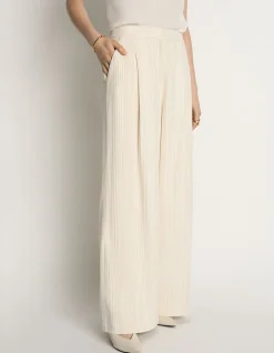 EMBROIDERED STRIPE WIDE LEG PANT