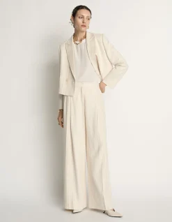 EMBROIDERED STRIPE WIDE LEG PANT
