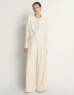 EMBROIDERED STRIPE WIDE LEG PANT