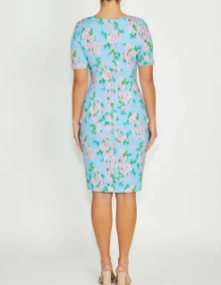 EMELYNN FLORAL HAZE JERSEY DRESS