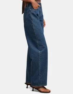 Emma Mid Rise Barrel Leg Cotton Jeans