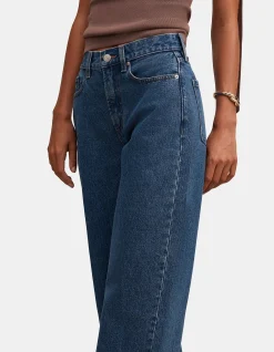 Emma Mid Rise Barrel Leg Cotton Jeans