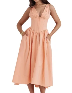 Emmelina Sorbet Cotton Corset Sundress
