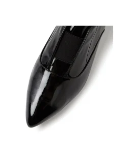 Emmy Patent Elastic Pointed Toe Loafers