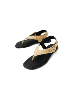 Emoto Butter Leather Buckle Thong Sandals