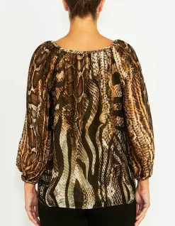 ENA SNAKE SILK BLOUSE