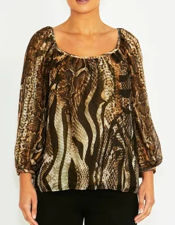 ENA SNAKE SILK BLOUSE