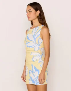ESME GATHERED MESH MINI DRESS