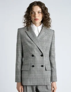 EUROPEAN HOUNDSTOOTH CHECK BLAZER