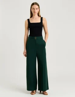 EUROPEAN LYOCELL LINEN FLARED PANT