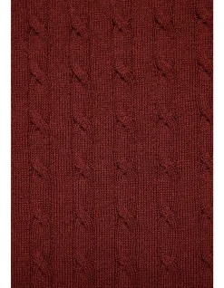 EVAN BURGUNDY KNITTED CABLE POLO