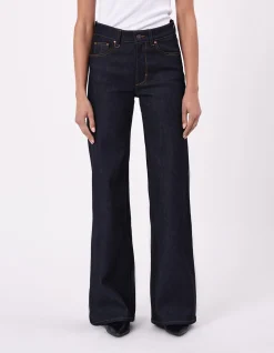 Eva Wide Mid Rise Tailored Wide Leg Jeans