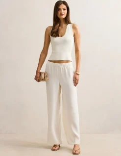 EVELYN ELASTIC WIDE LEG PANTS