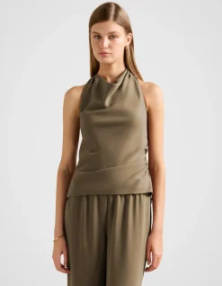 EVELYN HALTER NECK BACKLESS TOP