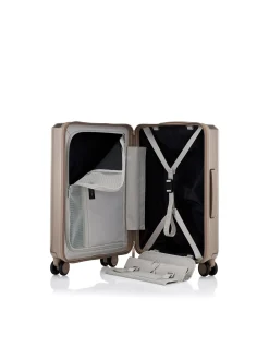 EVOA Z 69CM EXPANDABLE SUITCASE IVORY GOLD